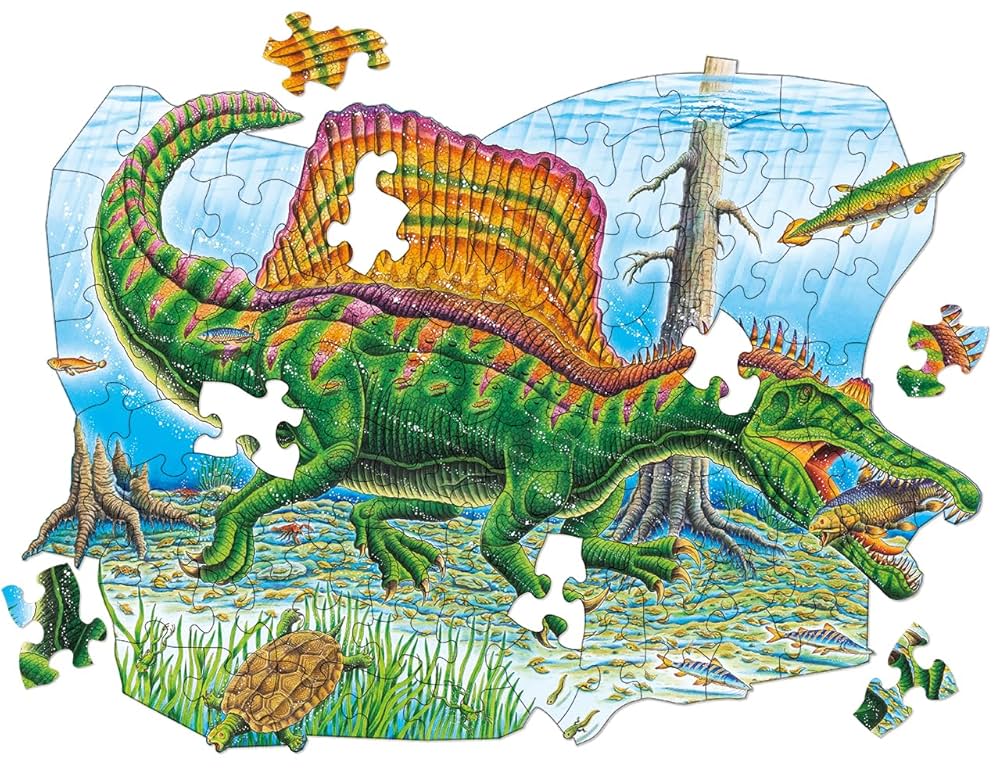 ②恐竜ジグソーパズル　スピノサウルス他20名　木額54×79㎝完成品　千　極美品 Amazon.co.jp: 恐竜ジグソーパズル スピノサウルス ([バラエティ